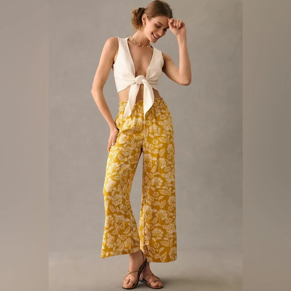 Nwt Anthropologie Wide Leg Pull on Pants XS